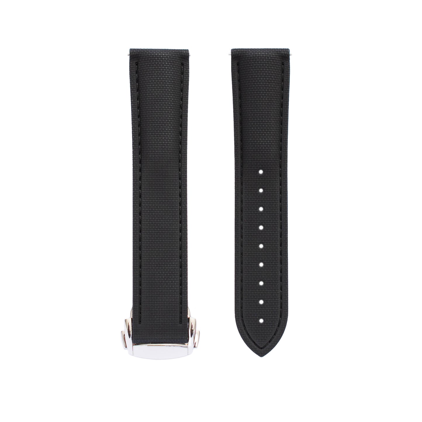 Quick Release Fluoro Rubber Canvas Texture Watch Straps for Omega Speedmaster Watches with Deployment Clasp