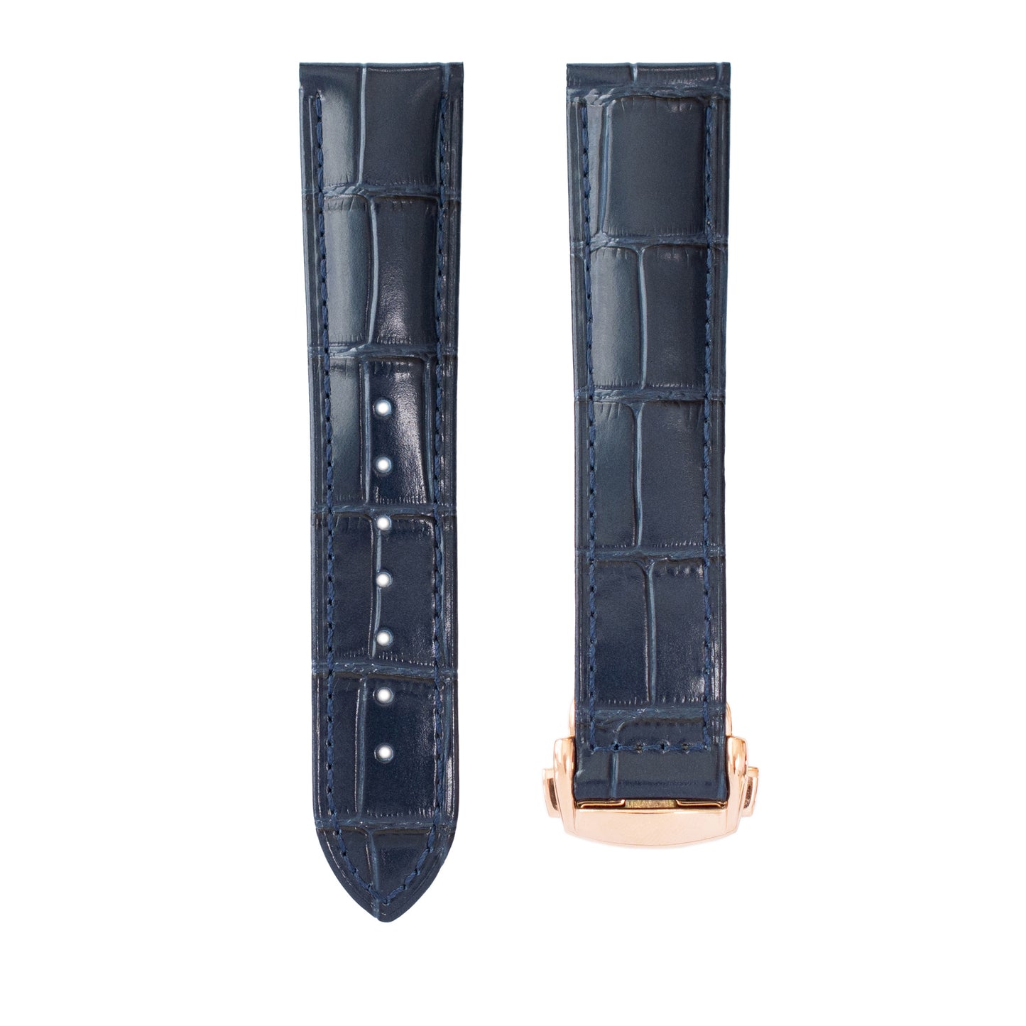 Crocodile Leather Watch Straps for Omega Watches with Deployment Clasp