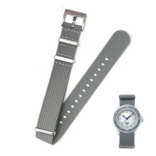 22mm Canvas Nylon Straps For Blancpain X Swatch, Replacement Nylon Watch Band For Watches - Multiple Colors