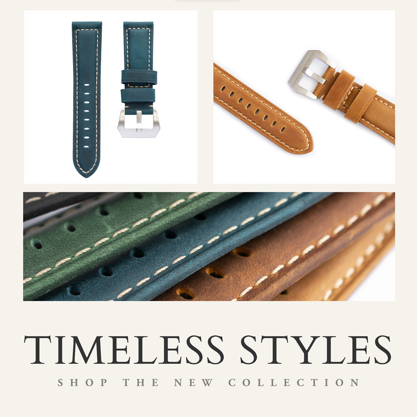 leather straps with buckle for panerai watches