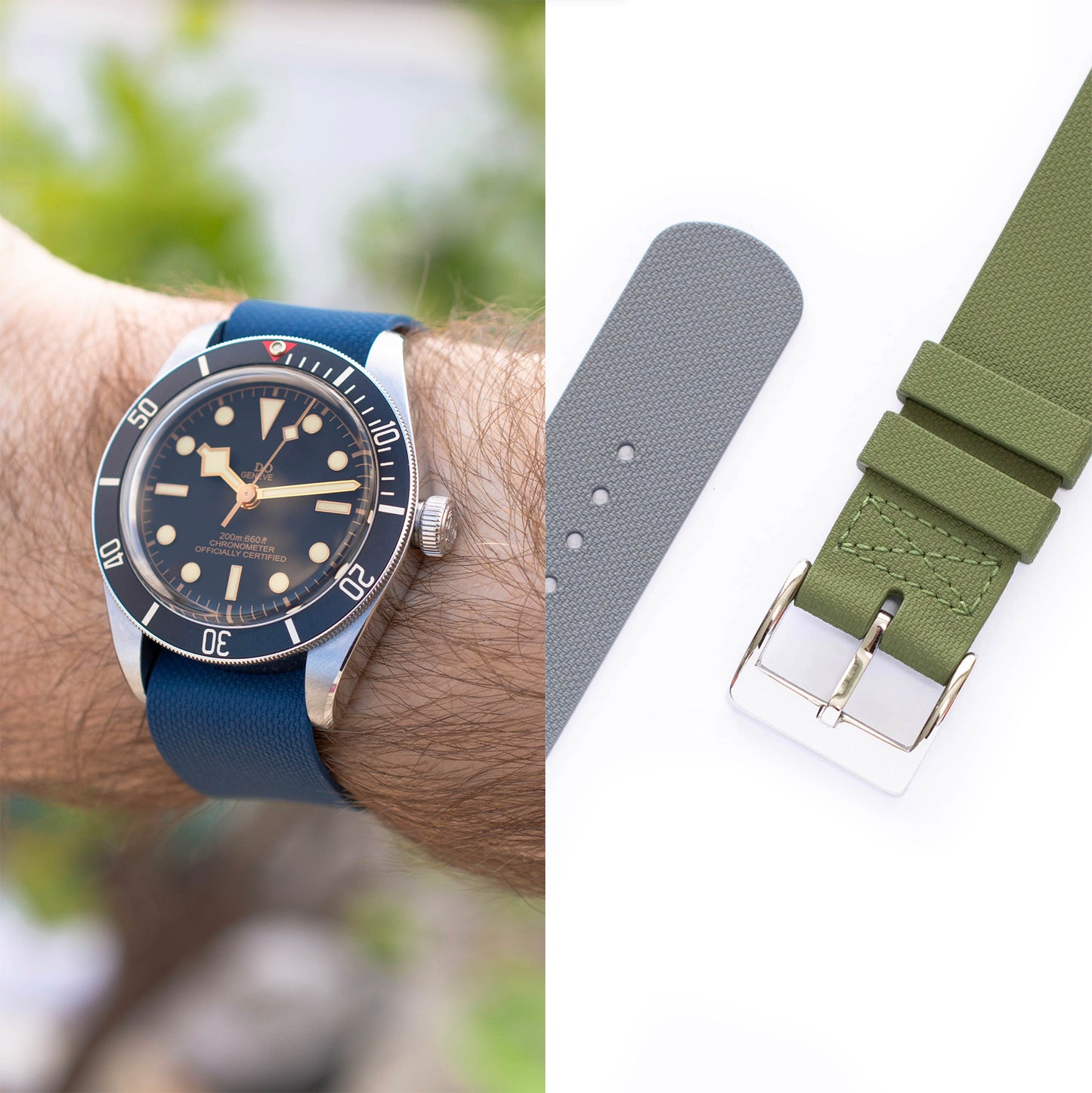 single pass rubber band for tudor watches